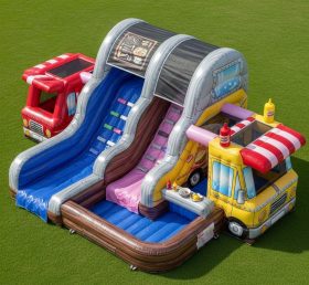 T8-5598 Food Trucks Theme Inflatable Wat...